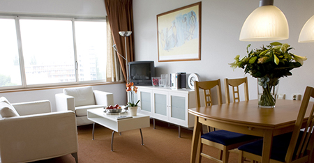 Aparthotel Corneille living room Amsterdam-Amstelveen apartment type